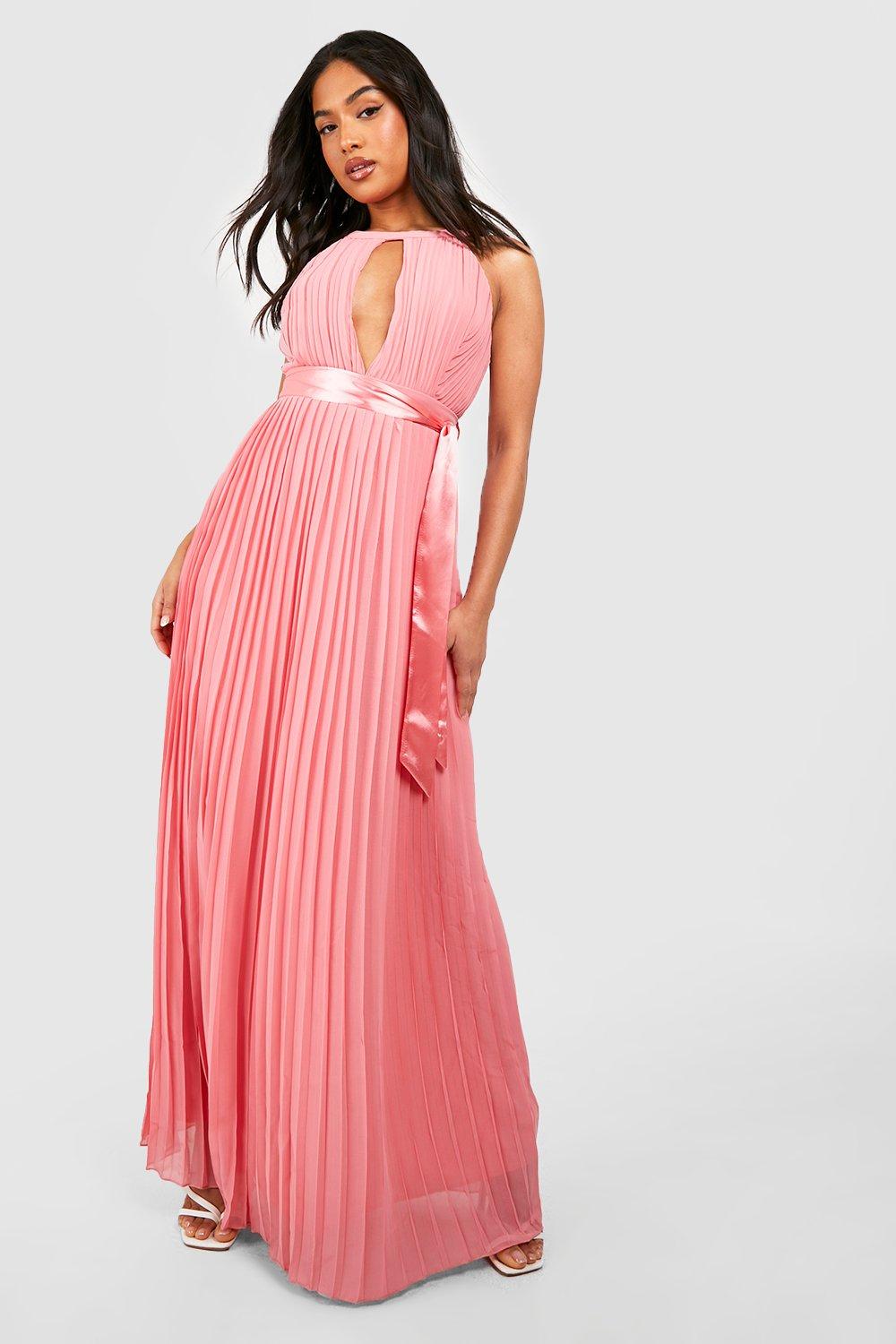 Pink petite hot sale maxi dress